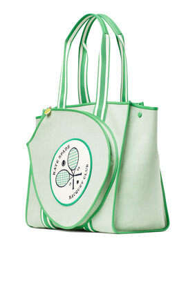 Courtside Large Tennis Canvas Tote Bag